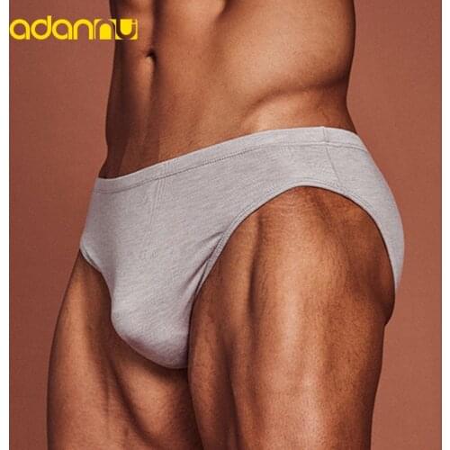 ADANNU Brand Sexy Men Underwear Men Briefs Modal Low Waist Underpants Penis Pouch U Convex For Gay Quick Dry 9 Color AD315