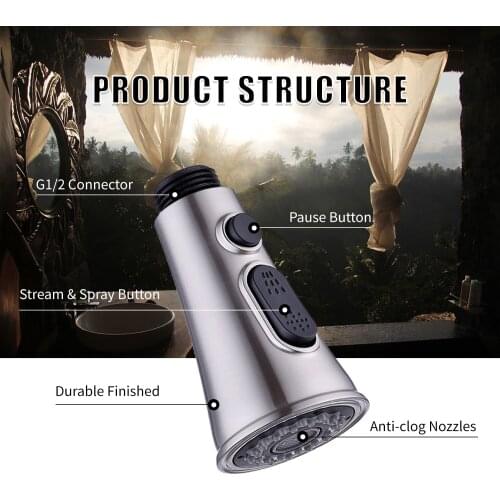 Faucet Spayer Head Sink Spray Head G1/2 Pull Out Spray Head Nozzle for Kitchen Faucet Faucet Replacement Spray Head Kitchen Tap