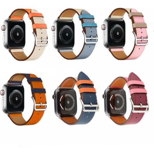 Genuine Leather Strap For Apple Watch Band 42mm Series 5 4 3 2 1 for iWatch 44mm Single Tour 38mm Bracelet Belt Replacement 40mm