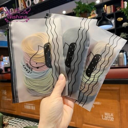 100pcs/lot Diameter 5 CM Women Highly Elastic Nylon Hairband Colorful Seamless Link Rope DIY Handmade Accessories Holiday Gifts