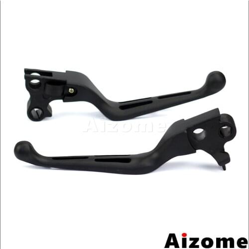 Black Motorcycle Slotted Wide Brake Clutch Levers Handle Lever For Harley Dyna 2008-2015 Fat Bob EFI FXDF
