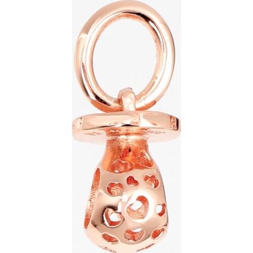 Free Shipping Authentic 925 Sterling Silver nipple openwork Dangle pan Charm Fit Original Bracelet For Women DIY S925 Beads