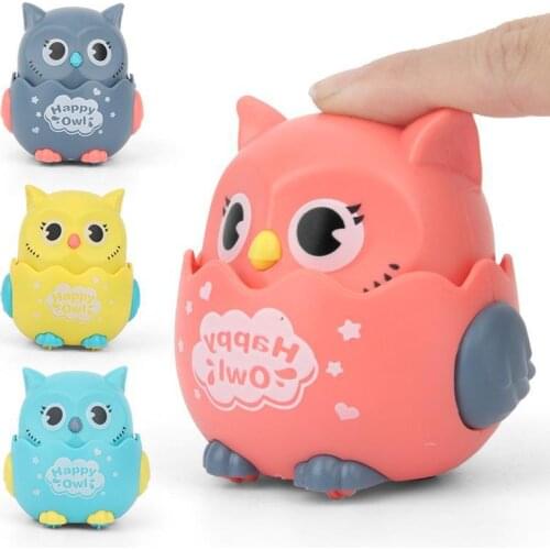 Cute Owl Shaped Pet Toys Press Mechanical Sliding Funny Cat Toy Classic Wind Up Toys For Small Midum Puppy Cat Dogs Plastic Gift