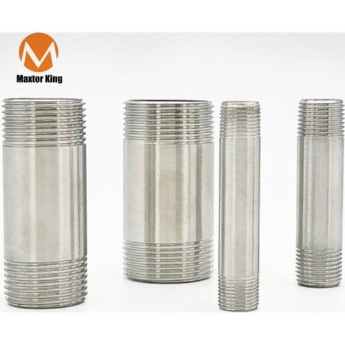 MK DN8 DN10 DN15 DN20 DN25 DN32 DN40 Male Length Straight Nipple Joint Pipe Connection SS304 Stainless Steel connector Fittings