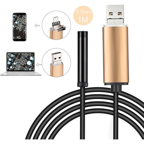 Android Endoscope 1/2/5/10M Cable 5.5mm Lens USB Endoscope Camera Tube Inspection Borescope For OTG Android Phone PC
