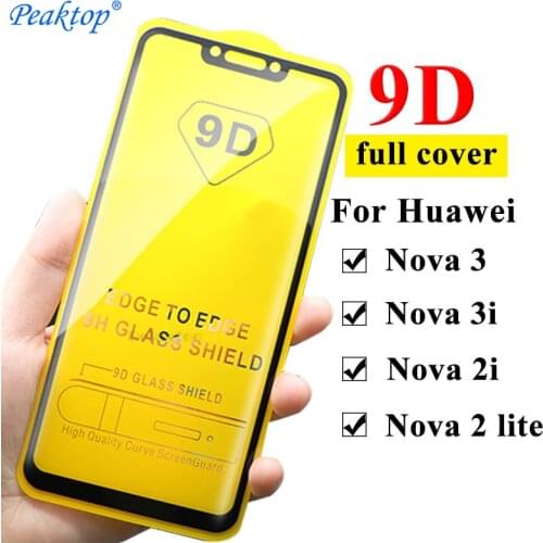 9D Curved Full Coverage Glue Tempered Glass on for Huawei nova 3i 3 2i screen protector nova3i nova3 nova2i protective film glas