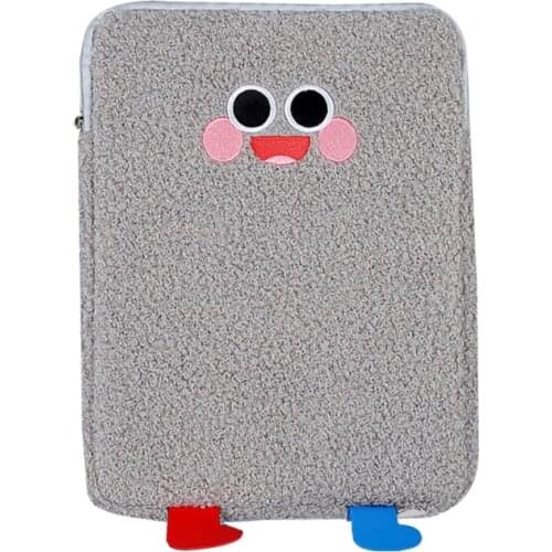 Tablet Protect Pouch Bag Case Sleeve Cute Cartoon Plush Laptop Cover Pocket M68C