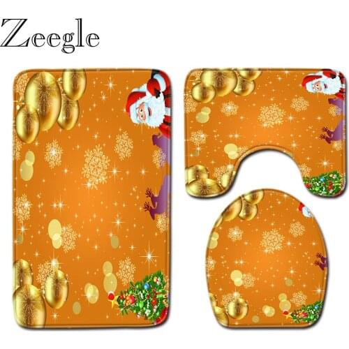 Zeegle Bathroom Rug Set Anti-slip Bath Mat Shower Carpet Toilet Rug Absorbent Bath Rug Foot Mat Washable Bathroom Carpet Set