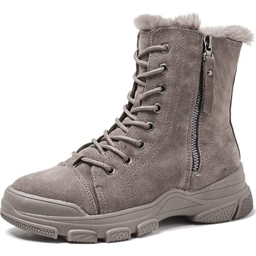 Ins Hot High Top Ankle Shoes Women Winter Warm Fur Snow Boots Platform Sneakers Winter 2021 Plush Fur Warm Winter Ankle Boots