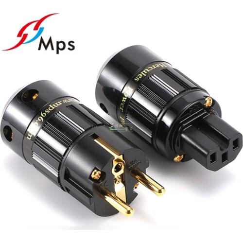 1Pcs MPS National Standard Hercules-AUG/M/W Plug Phosphor Bronze Plated Gold fever HiFi Audio Speaker Power Amplifier cable