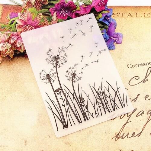 10.5x14.8cm dandelion Embossing folders Plastic bump Scrapbooking DIY Template Fondant indentation Cake Photo Album Card Make