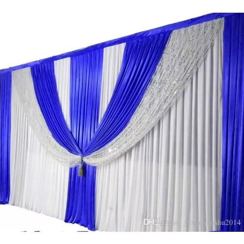 10ftX20ft Wedding Backdrops Curtain Silver Sequins wedding background Ice Silk Scene Decorative Curtain Wedding Decoations
