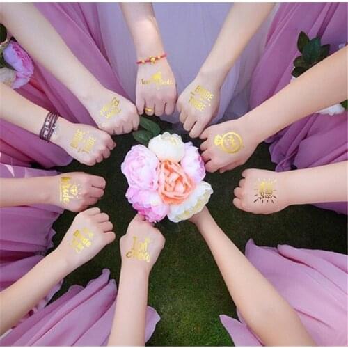 10PCS Hen Party Bride Water Transfer Stickers Team Bride Bachelorette Party Summer Bridesmaid Wedding Accessories ASD006
