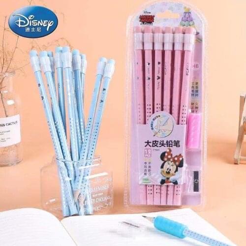 12/20pcs/ batch of new Disney Ice Marvel cartoon big eraser pencil stationery HB writing painting pencil school supplies gift