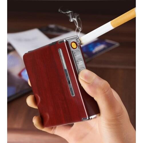 20 aluminum alloy automatic cigarette case usb charging lighter cigarette lighter