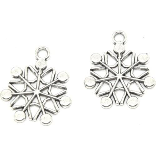 20pcs Alloy Metal Christmas Snowflake Charms Pendants For Jewelry Making Diy Handmade Jewelry