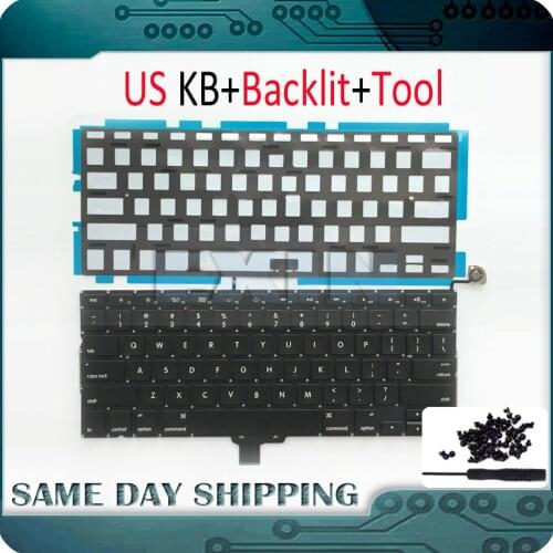 5PCS NEW Laptop A1278 Keyboard US for Apple Macbook Pro 13'' A1278 US Keyboard With Backlight Backlit + Screws 2009-2012 Years