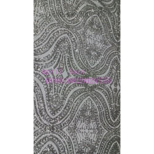 5yards HL056 no.50 silver glued sparkle glitter mesh net tulle lace fabric for india african sawing /evening dress