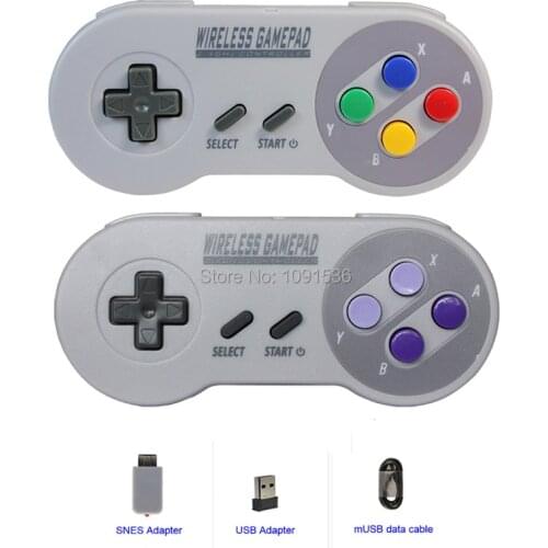 Wireless Gamepads 2.4GHZ Joypad Joystick Controller for SNES Super Nintendo Classic MINI Console remote Accessories