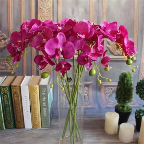 30pcs Butterfly Orchid Silk Artificial Flower Bouquet Phalaenopsis Wedding Home Decor Party DIY Decoration