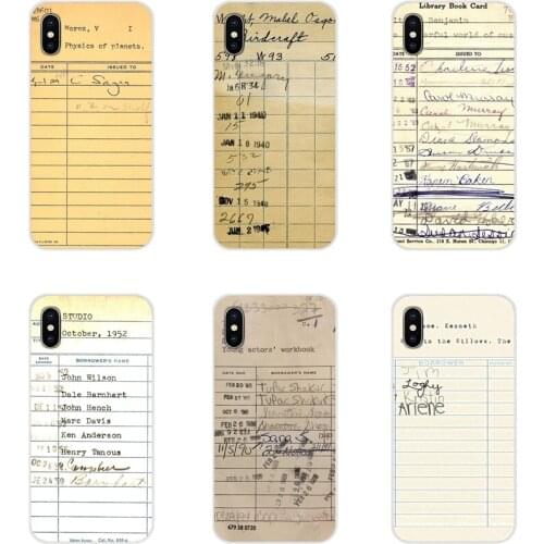 For Xiaomi Redmi Note 6A MI8 Pro S2 A2 Lite Se MIx 1 Max 2 3 For Oneplus 3 6T fashion Library Book LIBRARY CARD Phone Shell Case