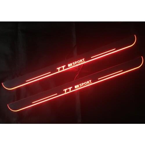 Car LED Door Sill Scuff Plate For Audi TT 8n 8j 8s mk1 mk2 mk3 Exterior Parts Pathway Dynamic Welcome Pedal Light