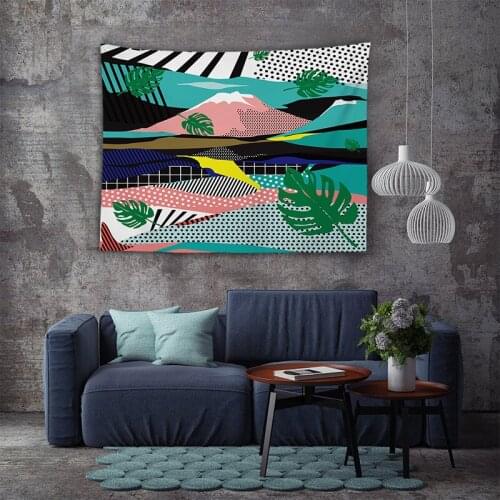 Nordic American Style Polyester Tapestry Abstract Art Tropical Plants Wall Hanging Decorative Fabric Bohemian Xmas Wall Tapestry