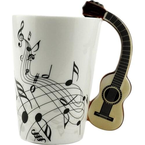 Ceramic Mug Cup Musical Instrument Note Style Coffee Milk Cup Christmas Gift