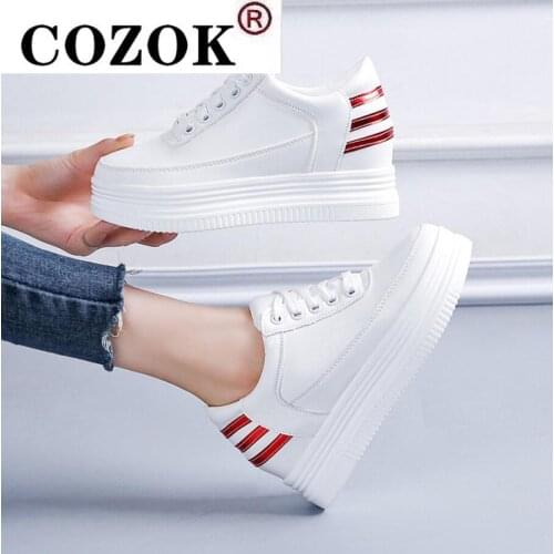 Women Platform Increased Sneakers Autumn Leather White Sneaker Female Vulcanized Shoes Spring Casual Breathable Sports Shoes