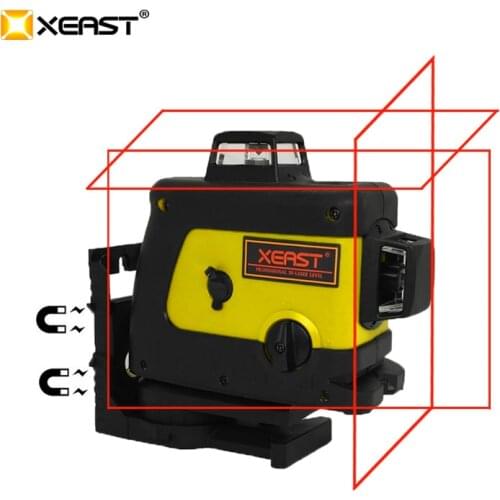XEAST 12 line laser level 360 Vertical And Horizontal Self-leveling Cross Line 3D Laser Level Red Beam