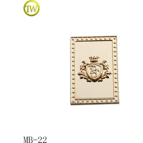 MB22 Custom flat sticker zinc alloy metal logo label tag for cap/purse