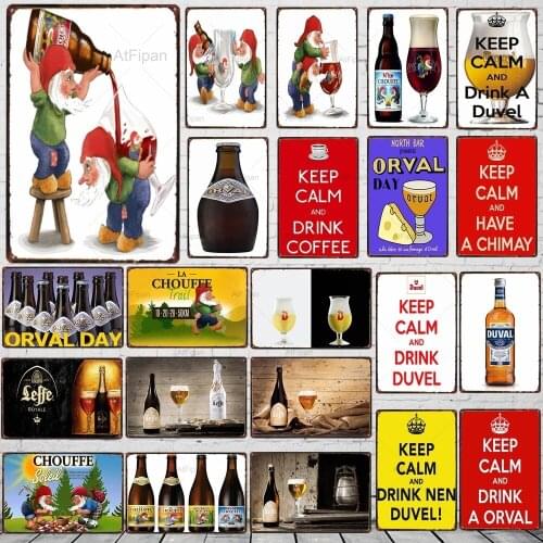 Belgian Beer Metal Tin Signs Keep Calm Plaque Vintage Wall Man Cave Music Bar Home Art Retro Decor 30X20CM