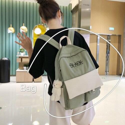 Kawaii Backpack Lady Bag Black New Student Women Cute Backpack Harajuku Cotton Fabric Female Fashion School Bag Girl Luxury