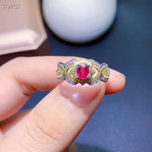 Fashion natural Ruby gem ring red color gem ruby ring certified natural gem 925 sterling silver love present birthstone gift