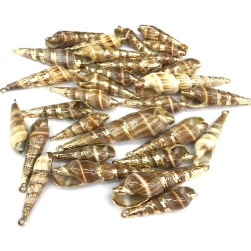 Natural shell fashion conch Pendants Charms Necklace pendant for Jewelry Making DIY Bracelet Necklaces Accessories Size 10x50mm