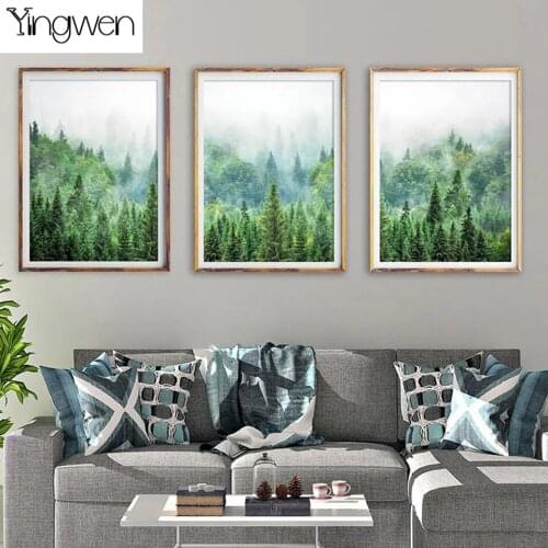 3 Piece Sets Scandinavian Style Forest Diy Diamond Painting Full Square Round Diamond Embroidery Landscape Triptych Home Decor