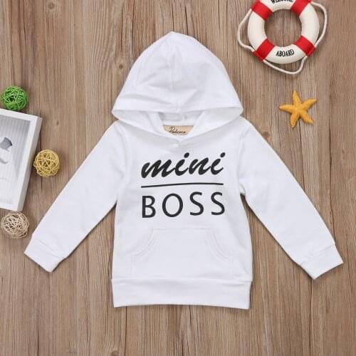 New Toddler Newborn Baby Long Sleeve Letter Tops Boy Girl T-Shirts Black and White Top