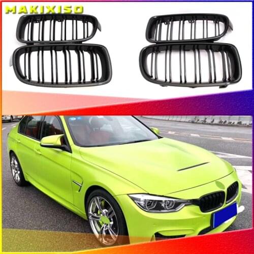 Pair Gloss Matt Carbon Black 3 Color Front Kidney Grille For BMW 3 Series F30 F31 F35 F80 2012 2013 2014 2015-2018 Racing Grills