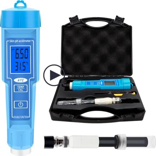 PH-6118 Skin Ph Acdimeter 2 in 1 Skin PH Tester PH Meter Automatic Calibrating With Backlight for Meat Fruit Milk Lab 40% off