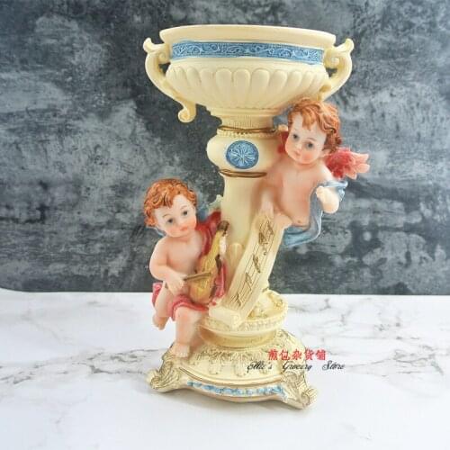 Angel candlestick villa soft wedding decoration birthday gifts flower basket resin handicraft wholesale factory outle