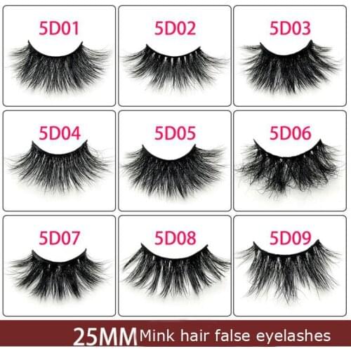 2019 new 12st Mink Eyelashes False Eyelashes Crisscross Natural Fake lashes Length 25mm Makeup 5D Mink Lashes Extension Eyelash