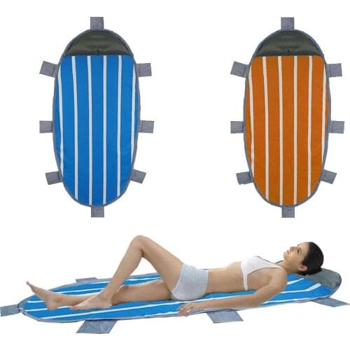 Turtle Shape Sand-proof Foldable Fabric Beach Mat Sleeping Mattress Outdoor Camping Beach Mat Carpet with Inflatable Pillow