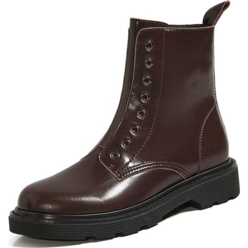 SKLFGXZY New style Martin boots Genuine leather Womens boots European style High heels cowhide Female boots Autumn winter shoes