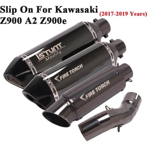 Slip On For Kawasaki Z900 A2 Z900e 2017 2018 2019 Motorcycle GP Tail Exhaust Escape System Modified Link Pipe Muffler DB Killer