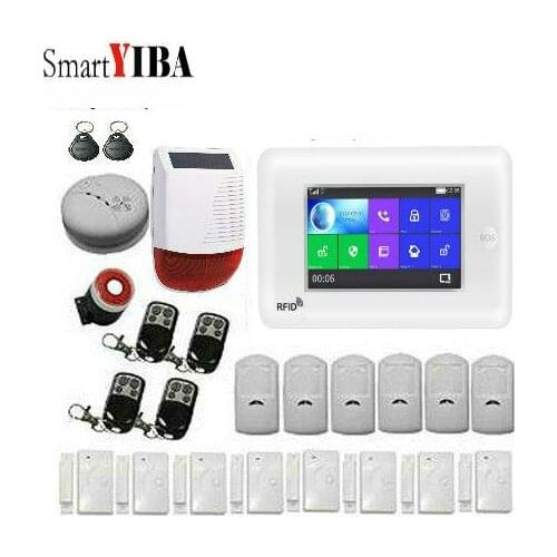 SmartYIBA 3G GSM WIFI alarm system APP control smart function 3g wifi intruder alarm 8 languages menu 3g gsm wifi home alarm