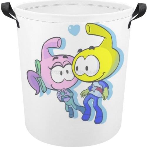 Snorks Bathroom Folding Laundry Basket Room Organizer Storage Laundry Basket Bag Snorks Retro 80s Cartoons Snorky The Snorks Ill