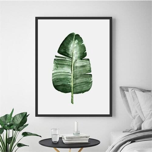 Modern Printmaking Banana Leaf Nordic Poster Green Wall Art Canvas Painting Picture Suitable for Living Room Decoration Printing