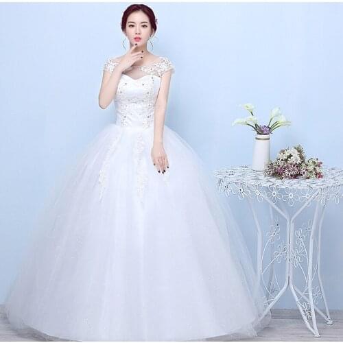 Bride Lace Up Wedding Dresses Strap Princess Wedding Dress Plus Size Embroidery Bridal Dresses
