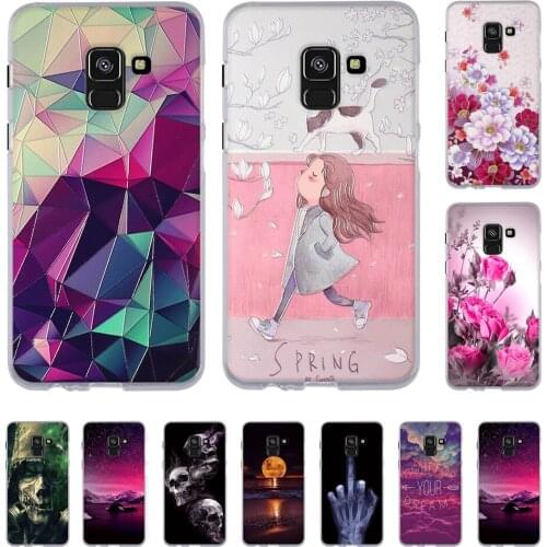 TPU Case For Samsung Galaxy A8 (2018) A530F Back Phone Cover For Samsung Galaxy A8 2018 A530F Painted Silicone Cases Shells Bags