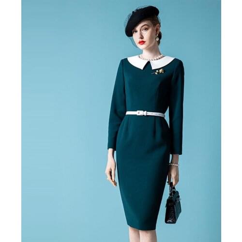 High End Luxury Celebrity Dress Womens Dress Autumn And Winter 2020 New Temperament Doll Collar Long Sleeve